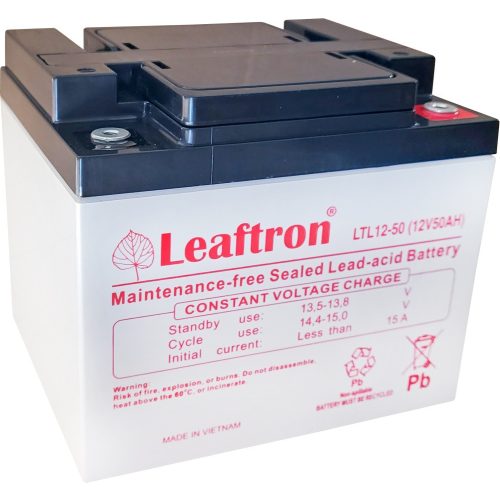  Leaftron LTL12-50 zselés akkumulátor 12V 50Ah