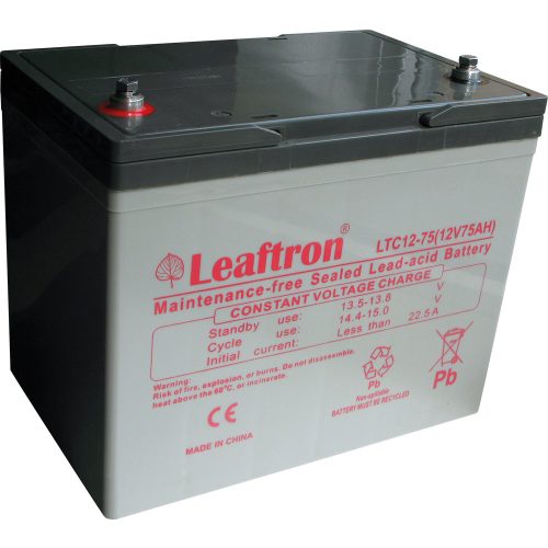 Leaftron LTC12-75 12V 75Ah zselés ciklikus elektromos kerékpár akkumulátor