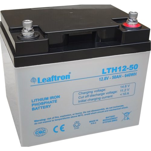 Leaftron LTH12-50 lithium akkumulátor LiFePO4 12V 50Ah