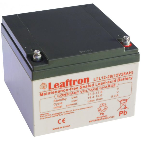 Leaftron LTL12-28 12V 28Ah zselés akkumulátor