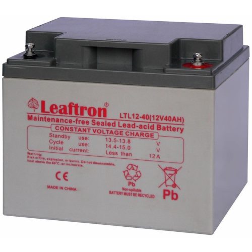 12V 40Ah Leaftron LTL12-40 zselés akkumulátor