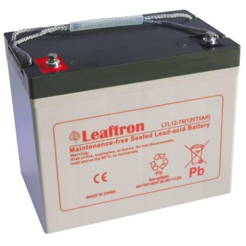 12V 75Ah Leaftron LTL12-75 zselés akkumulátor