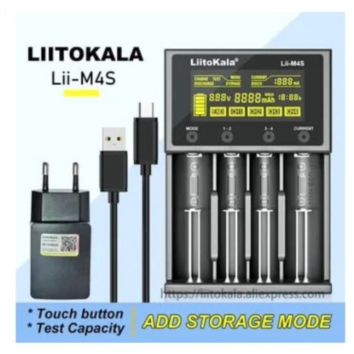 LiitoKala Lii-M4S Li-Ion/Ni-Mh/Ni-CD USB LCD intelligens elem töltő