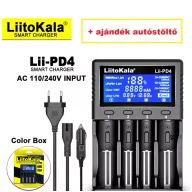   LiitoKala Lii-PD4 3,6V/3,7V Li-Ion akkumulátor 1,2V NiMh/NiCD elemtöltő