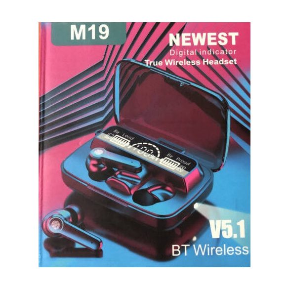 M19 NEWEST Digital Indicator True Wireless Headset 5.1 bluetooth fülhallgató