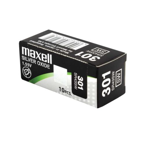 Maxell 301,386 ezüst-oxid gombelem (SR43SW,1132,386) 1,55V