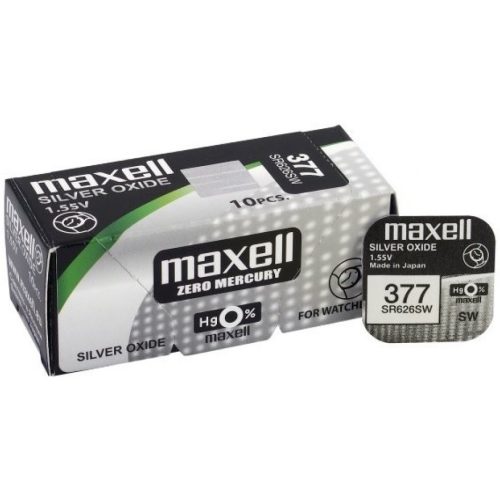 Maxell 377 376 SR626SW SR66 1,55V Silver Oxide óra gombelem