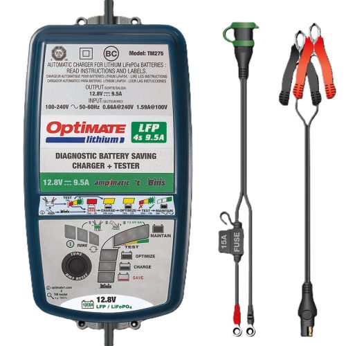 OptiMate Lithium 4S 12,8V/9,5A/2,5-100Ah Profi LiFePO4/Lithium automata töltő