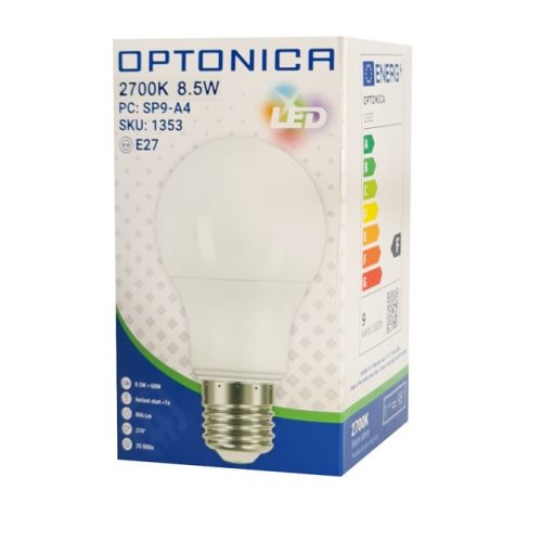 8,5W E27 Optonica A60 806lm Led izzó