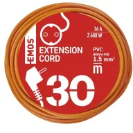   Hosszabbító 30 m / 1 aljzat / narancssárga / PVC / 250 V / 1,5 mm2 P01230R