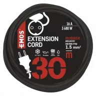   Hosszabbító 30 m / 1 aljzat / fekete / gumi-neoprén / 250 V / 1,5 mm2 P01830