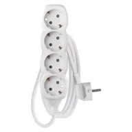 Hosszabbító 2 m / 4 aljzat / fehér / PVC / 1 mm2