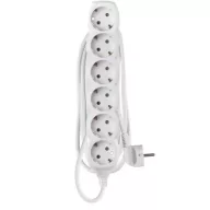 Hosszabbító 1,4 m / 6 aljzat / fehér / PVC / 1 mm2