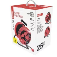   Kültéri kábeldob 25 m / 4 aljzat / fekete / gumi / 230 V / 1,5 mm2 P08225