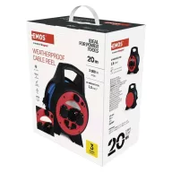   Fagyásálló kábeldob 20 m / 3 aljzat / kék / szilikon / 230 V / 1,5 mm2 P08620W