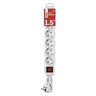   Hosszabbító 1,5m/6 aljzat/kapcsolós/fehér PVC/1,5mm2 P1621R