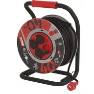   Kültéri kábeldob 40 m / 4 aljzat / fekete / gumi-neoprén / 230V / 2,5 mm2 P19224