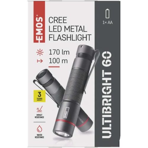 EMOS ULTIBRIGHT 60 CREE LED fém zseblámpa, 170lm P3160