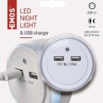 EMOS LED éjjeli fény + 2x USB P3313