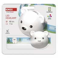    EMOS LED Fejlámpa tölthető medve 80 lm, Li-Pol 500 mAh P3543