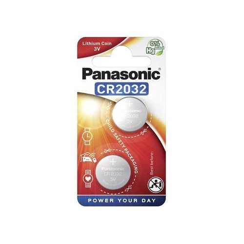 Panasonic CR2032 2db 3V Lithium gombelem