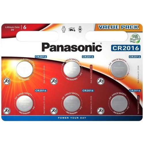 Panasonic CR2016 6db 3V Lithium gombelem