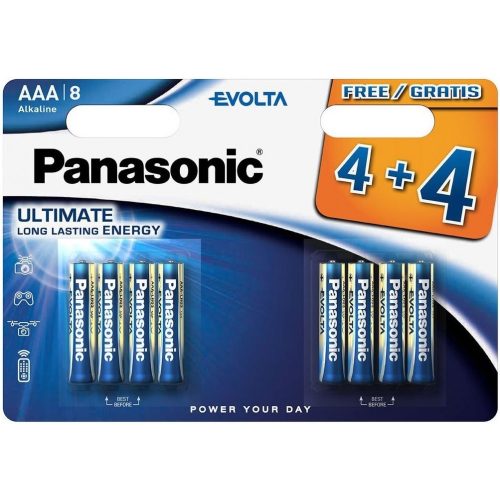 Panasonic EVOLTA LR03EGE/8 1,5V tartós AAA mikro elem