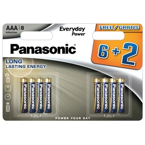 Panasonic Everyday Power LR03EPS/8BW Alkaline 1,5V tartós AAA mikro elem