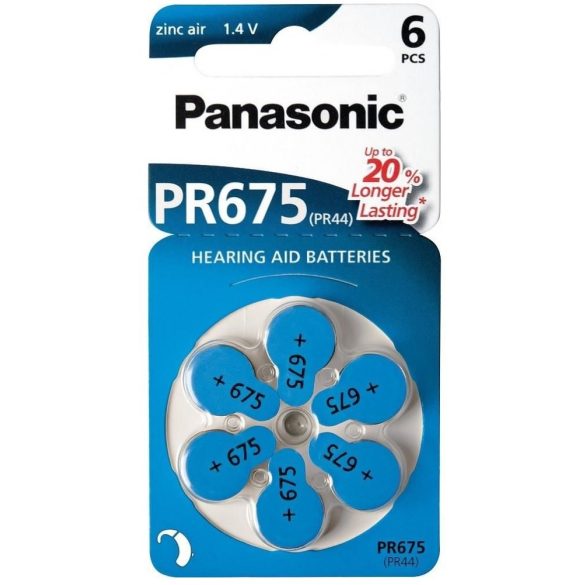 Panasonic PR675 PR44 DA675 hallókészülék elem