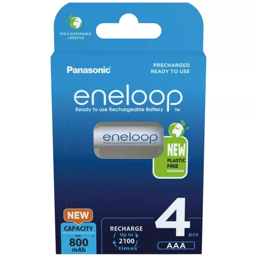 Panasonic eneloop 800mAh HR03 BK-4MCDE/4CP EKO NiMh mikro akkumulátor AAA tölthető elem