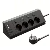 4-es hálózati elosztó +2 USB +2 Type-C