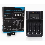AAA/AA 1,2V/1,5V/3,7V Ni-Mh/Li-ion akkumulátor töltő