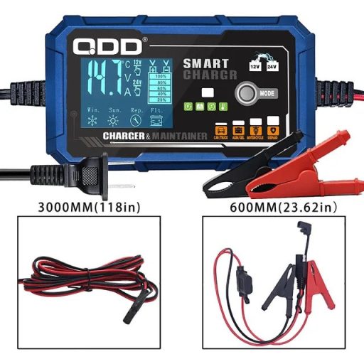 12V 3A 24V 2,5A intelligens akkumulátor töltő