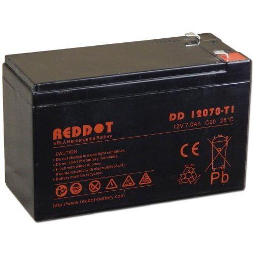 Reddot DD12070 12V 7Ah T1 zárt ólomsavas akkumulátor
