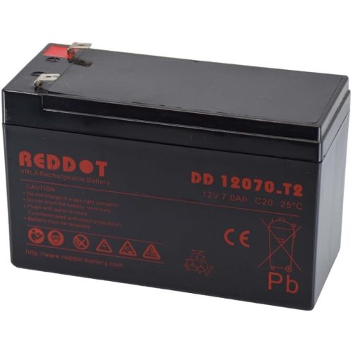 Reddot DD12070 12V 7Ah T2 zárt ólomsavas akkumulátor