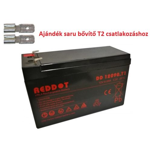 REDDOT DD12090 T1 12V 9Ah zselés szünetmentes akkumulátor