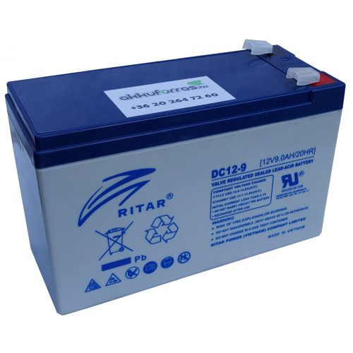 Ritar DC12-9 12V 9Ah elektromos kerékpár akkumulátor