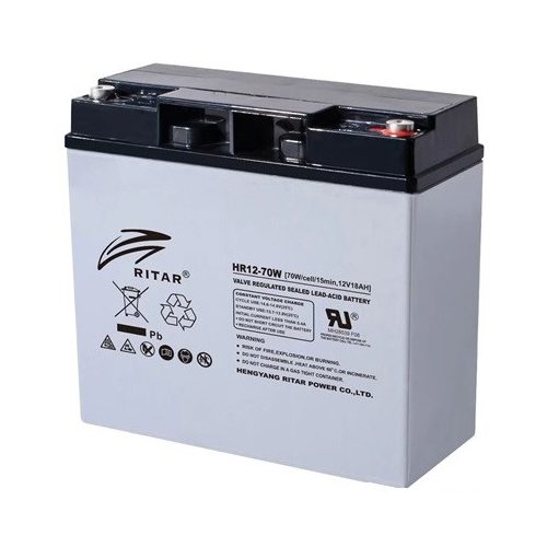Ritar HR12-70W 12V 18Ah nagyáramú zselés akkumulátor