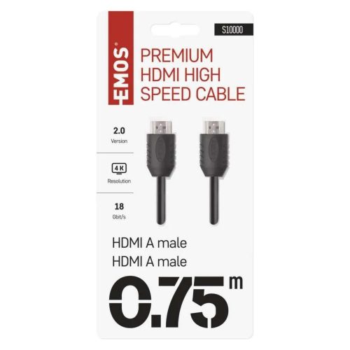 EMOS HDMI kábel 2.0 A-A dugó 0.75m