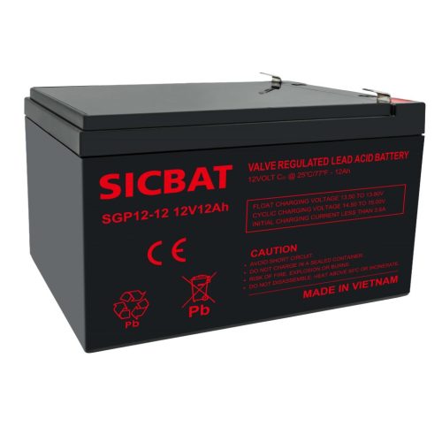  SICBAT SGP12-12 12V 12Ah ipari zárt (zselés) ólomakkumulátor 