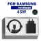 Samsung mobiltelefonhoz fekete 45W-os USB-C-s gyorstöltő