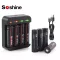 Soshine töltő +8db 14500 2000mAh 3300mWh HR6 tölthető 1,5V Lithium AA ceruza elem