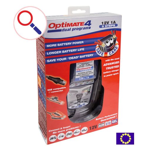 TecMate OptiMate 4 Quad 12V/1,25A/4-60Ah Profi AGM/Deep cycle/GEL/STD/VRLA/LifePO4 automata töltő