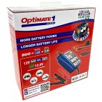   TecMate Optimate 1 DUO 12-12,8V/0,6A/2-20Ah AGM/GEL/STD/VRLA/LiFePO4 automata töltő