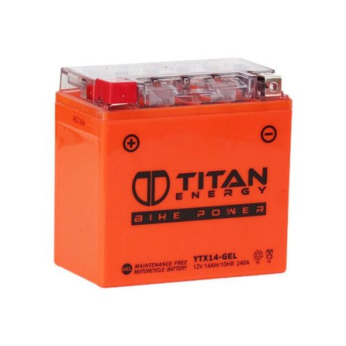 Titan Energy YTX14-GEL 12V 14AH 240A motorkerékpár akkumulátor bal+