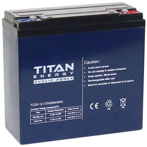 Titan Energy TC22-12 12V 22Ah ciklikus elektromos kerékpár akkumulátor