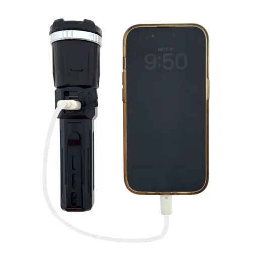 Trixline 3W XPE+ 2W LED 1200mAh 200lm USB-C IP44 TR-127M Powerbank újratölthető zseblámpa