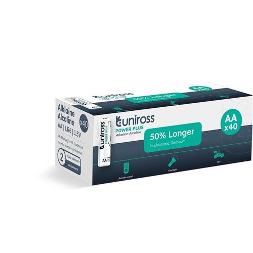 Uniross 1,5V LR6/AA/ceruza tartós alkáli elem POWER PLUS bl/40