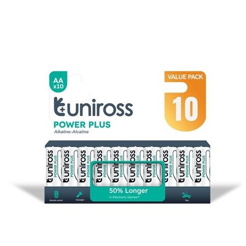 Uniross 1,5V LR6/AA/ceruza tartós alkáli elem POWER PLUS BL/10