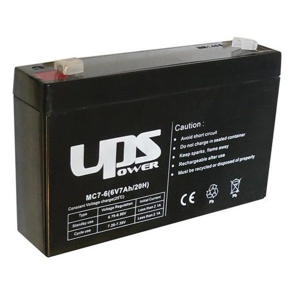 UPS Power 6V 7Ah MC7-6 gondozásmentes akkumulátor